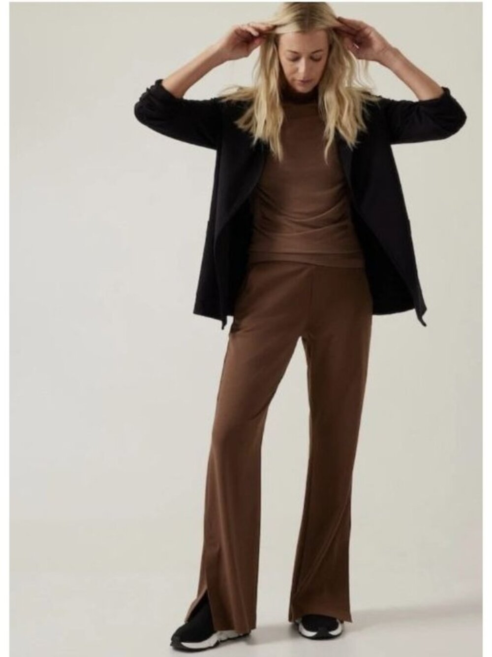 Athleta Venice High Rise Flare Pant S Mahogany Brown Wide Leg HTF color - Picture 10 of 14